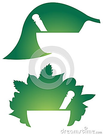 Herbal medicine logo Vector Illustration