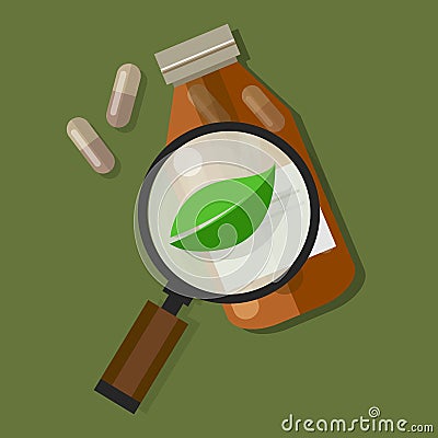 Herbal natural medication health nature healing Vector Illustration