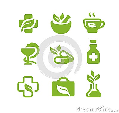 Herbal Natural Medicine Vector Illustration