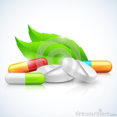 Herbal Natural Medicine Vector Illustration