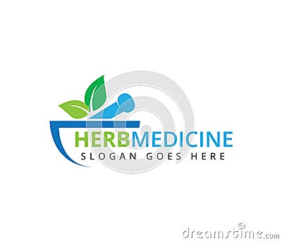 Herbal pharmacy medical treatment medicine clinic vector logo design Vector Illustration