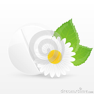 Herbal pill. Vector illustration. Vector Illustration