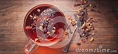 Herbal Tea Cup Background Stock Photo