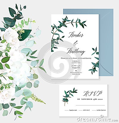 Herbal vertical invitation vector minimalist frames Vector Illustration