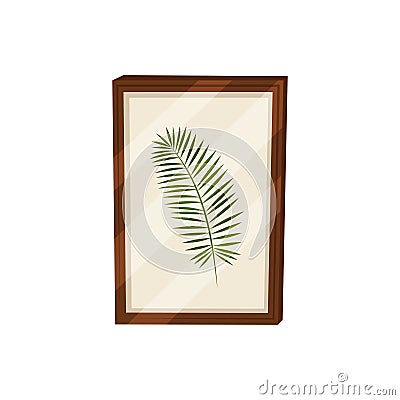 Herbarium in frame on white background. Picture concept. Vector Illustration