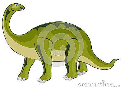 Herbivorous dinosaur on white background is insulated Vector Illustration