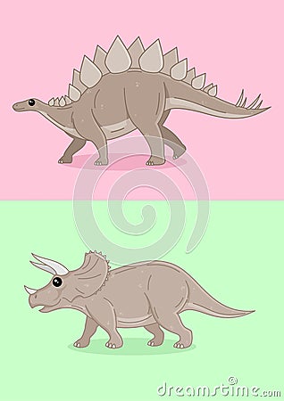 herbivorous type dinosaur vector illustration Vector Illustration