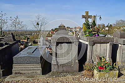 Herblay sur Seine; France - february 21 2021 : cemetery Editorial Stock Photo