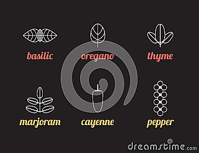 Herbs icons Vector Illustration