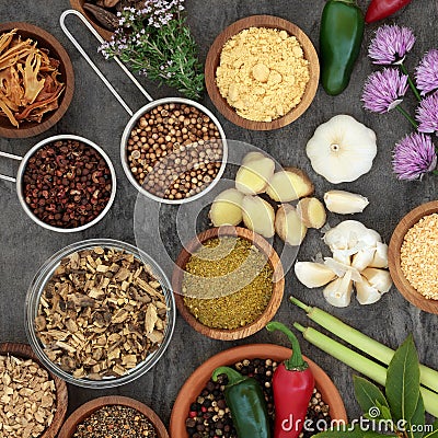 Herbs and Spices for Cooking Stock Photo