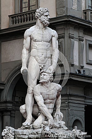 Hercule statue on Piazza della Signoria in Florence Stock Photo