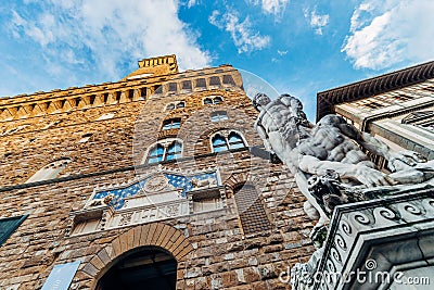 Hercules and Cacus sculpture in front of Florence town hall Stock Photo