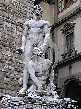 Hercules and Cacus at Signoria square in Florence, Italy Stock Photo