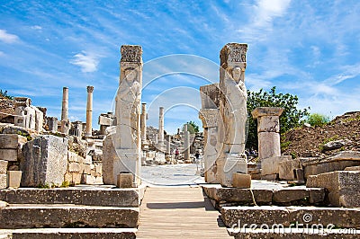 Hercules Gate in Ephesus Editorial Stock Photo