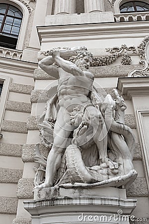 Hercules kills the Lernaean Serpent, Hydra, Hofburg, Vienna Stock Photo