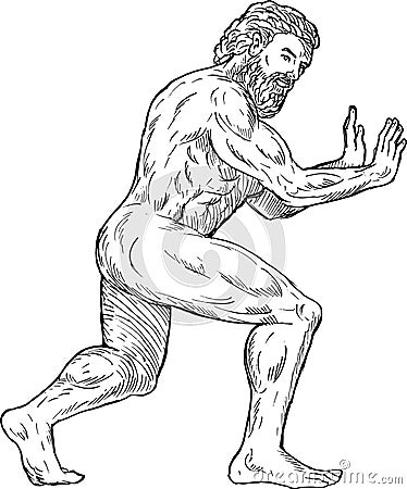 Hercules pushing side Vector Illustration