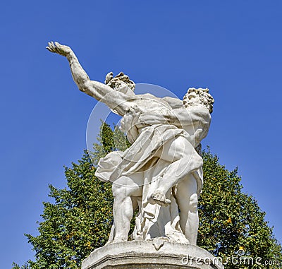 Hercules sculpture at palace Schlosshof Editorial Stock Photo