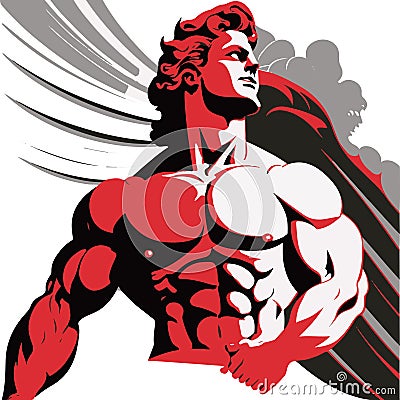 Hercules torso divine Heracles son of Zeus Jupiter, vector illustration Stock Photo
