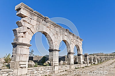 Hercules Works House at Volubilis, Morocco Stock Photo