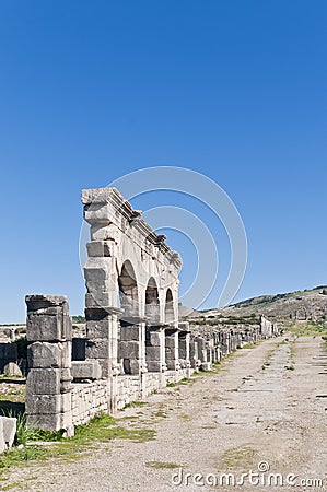 Hercules Works House at Volubilis, Morocco Stock Photo