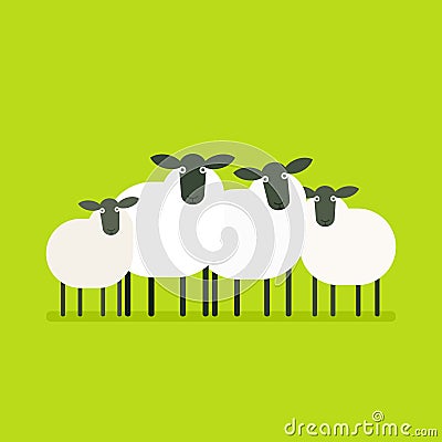 Herd of sheep Vector Illustration