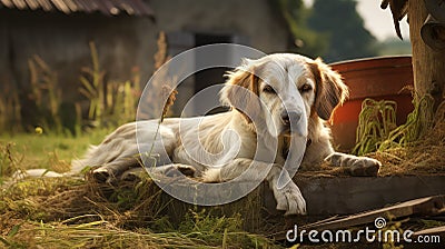 herding farm dog Cartoon Illustration