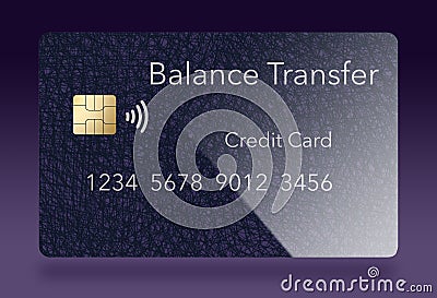 Here is generic purple balance transfer credit card Stock Photo