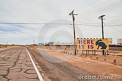 Here it is jack rabbit billboard on route 66 Editorial Stock Photo