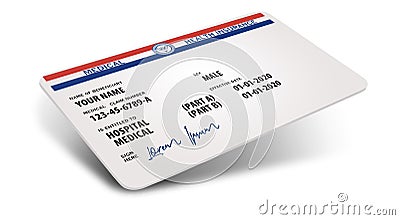 Here is a mock generic government medicare medical insurance card Stock Photo