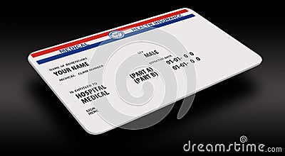 Here is a mock generic government medicare medical insurance card Stock Photo