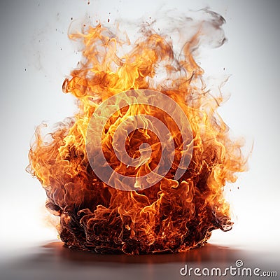 Burning Fire Flames isolated on white background Stock Photo