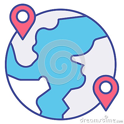 Global location Isolated Vector icon which can easily modify or edit Vector Illustration