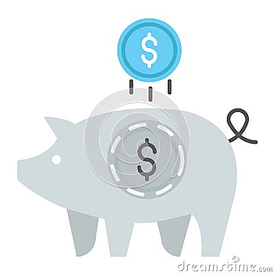 piggy dollar bank Isolated Vector icon which can easily modify or edit Vector Illustration