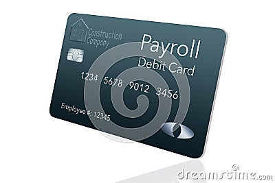 Here is a payroll debit card. It is a pre-paid debit card used to pay employees their payroll wages. Cartoon Illustration