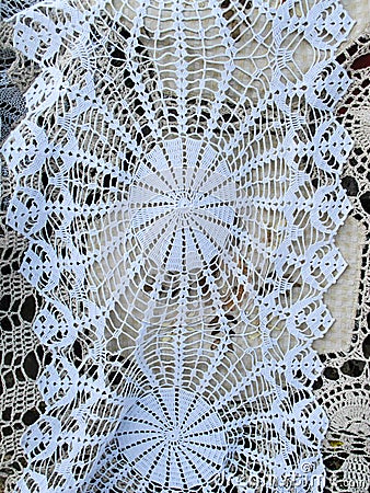 White lace Doilies Stock Photo