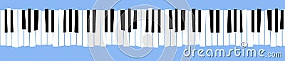 Here is a stylized, distorted retro piano keyboard Cartoon Illustration