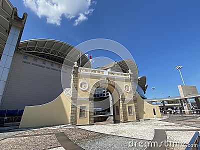 Heritage Architecture China Portugal Colonial Macau Macao Chinese Portuguese Colony Border Gate Entrance Entry Immigration Port Stock Photo