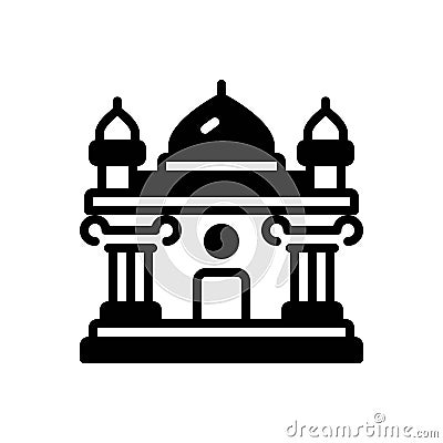 Black solid icon for Heritage, fort and tradition Stock Photo
