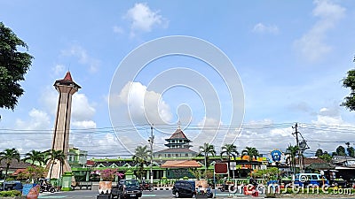 Magelang City, Indonesia - November 2022 : Heritage Magelang Great Mosque in the town square and Public City Park Of Magelang Editorial Stock Photo