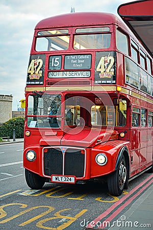 Heritage Routemaster Bus operating in London, UK Editorial Stock Photo