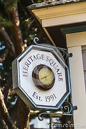 Heritage Square Sign Stock Photo