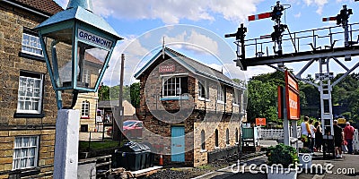 Heritage Steam Railway, Gas Light & Signal Box Editorial Stock Photo