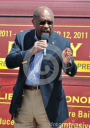 Herman Cain on the Stump Editorial Stock Photo