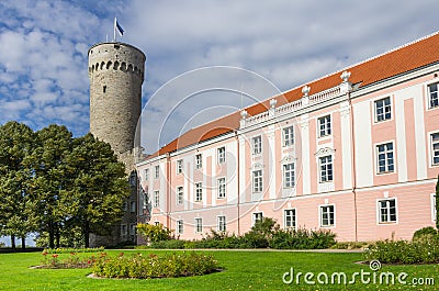 Herman Tower and Parliament building Stock Photo