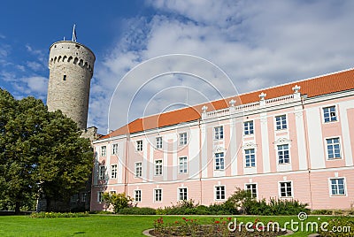 Herman Tower and Parliament building Stock Photo