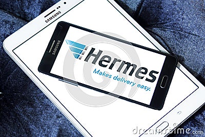 Hermes parcel delivery company logo Editorial Stock Photo