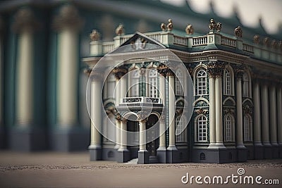 The Hermitage Museum in St. Petersburg, Russia: A Miniature Masterpiece for Postcards and Scrapbooking. Editorial Stock Photo