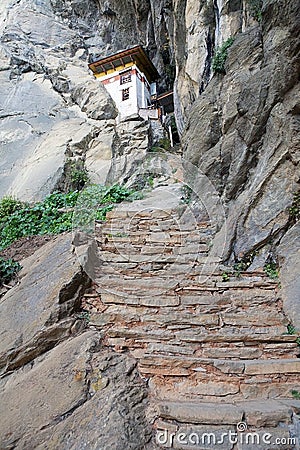 Hermitage at the Tiger's Nest complex, Paro, Bhutan Stock Photo