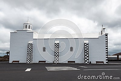 The Hermitage where is located the image of Nuestra Senora de los Dolores, Patrones of Lanzarote Editorial Stock Photo