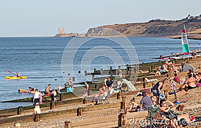Herne Bay and Reculver Towers Editorial Stock Photo